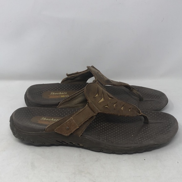 Skechers Raggae Sunshine Leather Flip Flop Sandals - Picture 4 of 11
